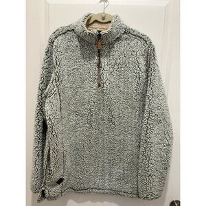 Simply Southern Sherpa 1/4 Zip Size XL Womens Grey 2 Pockets L/S